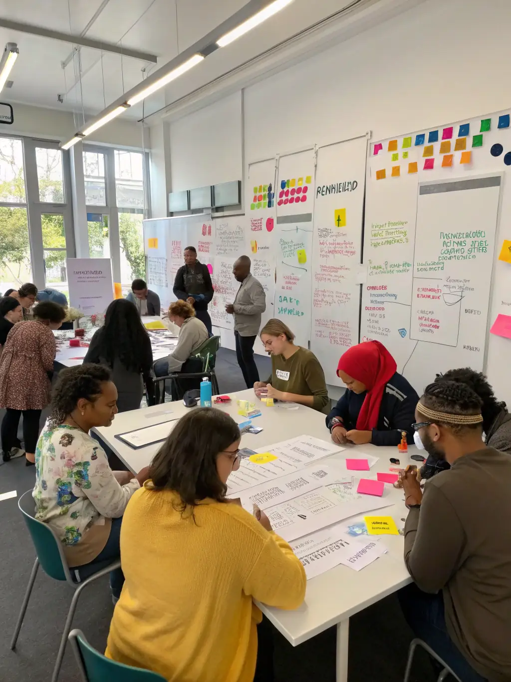 A visually appealing image of a workshop or educational program organized by GRENIER DE BOURGOGNE, showing participants actively engaged in learning and creative activities.